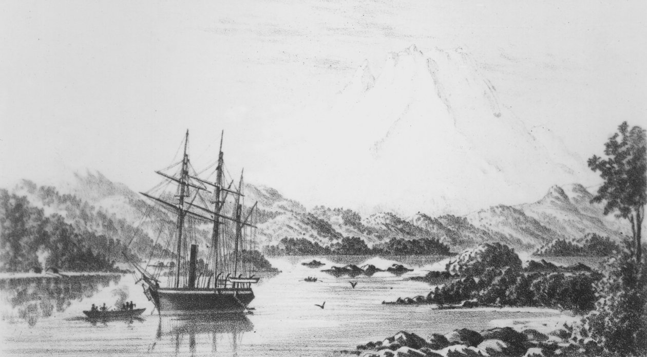 Mount Burney fra Otter Islands av F.C.P. Vereker