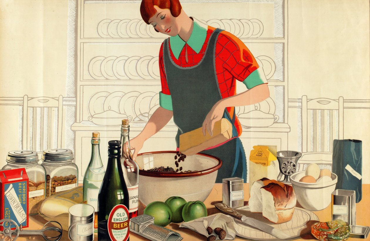 Uten tittel, fra serien 'Christmas Fare from the Empire' (farge litho) av F.C. Harrison