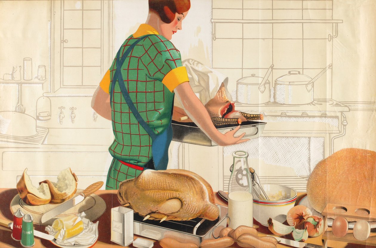 Uten tittel, fra serien 'Christmas Fare from the Empire' (farge litho) av F.C. Harrison