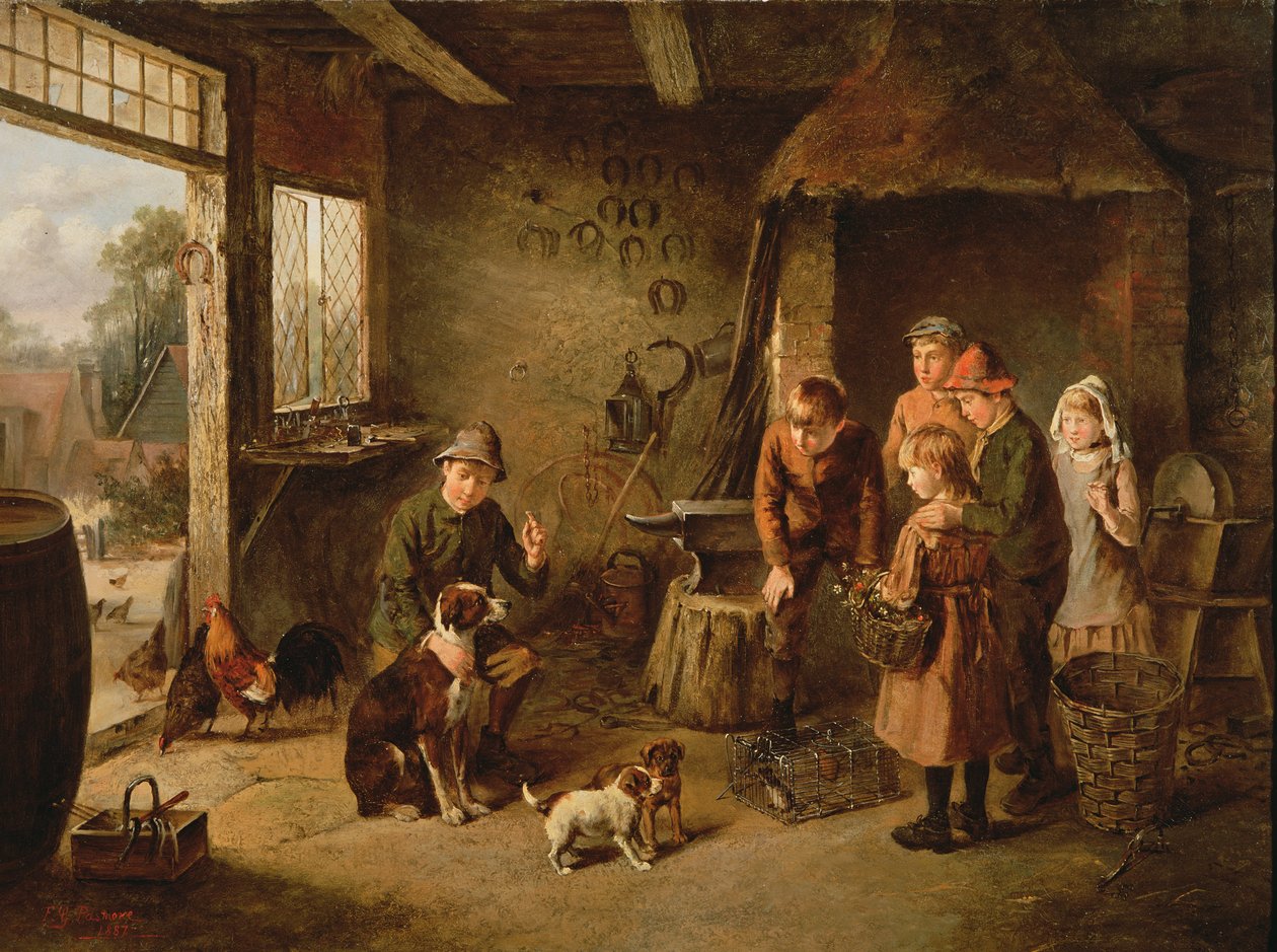 A Day at the Forge, 1887 av F.G. Pasmore