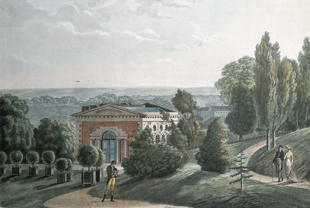 Drivhuset i Jardin des Plantes, Paris (akvatint) av F.G. Wexelberg