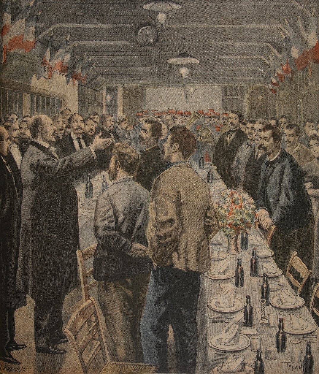 Middager for arbeiderne ved Exposition Universelle, 1900, illustrasjon fra 