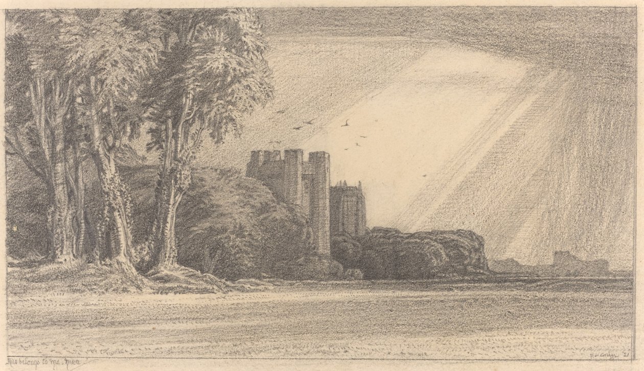 Landskap med slott av F.L. Griggs