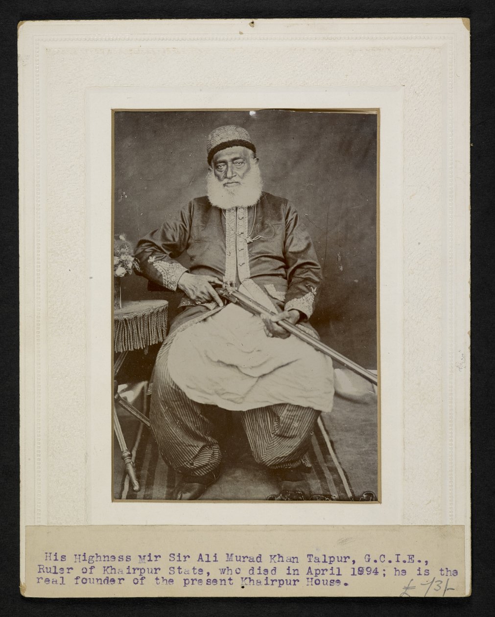 Sir Mir Ali Murad Khan Talpur III, hersker over Khairpur State av F.L. Wadhumal
