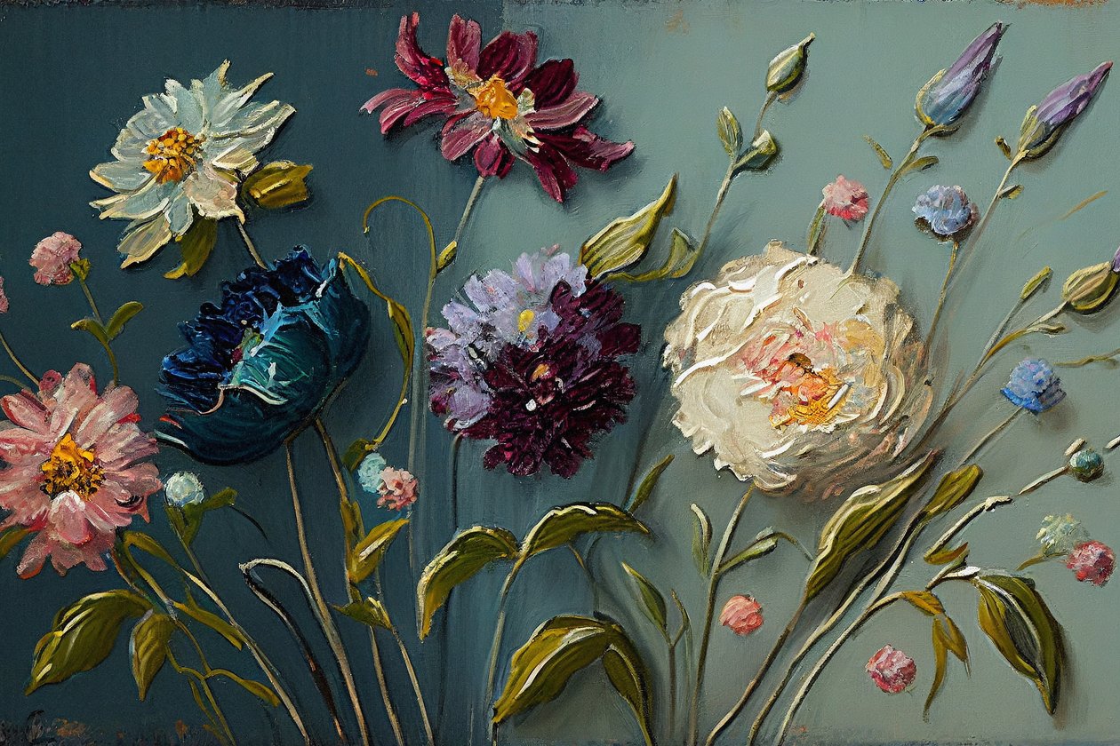 Abstrakt antikke blomsterkunstverk, veggdekor på soverommet, veggkunstutskrifter av F. Abderrahim