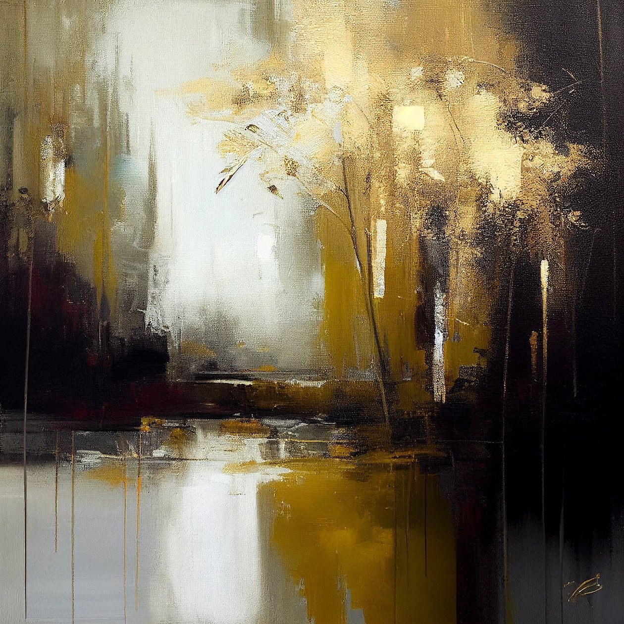 Abstrakt maleri fokus tekstur, vegg kunst utskrifter av F. Abderrahim