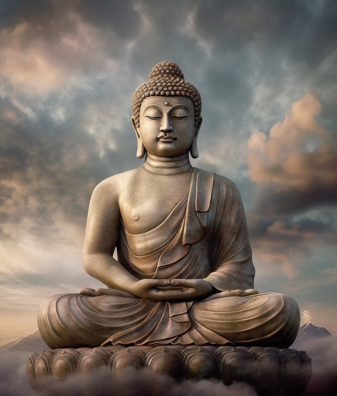 Buddha-innrammet lerrets veggkunstdekor, veggkunst for stue og soverom av F. Abderrahim