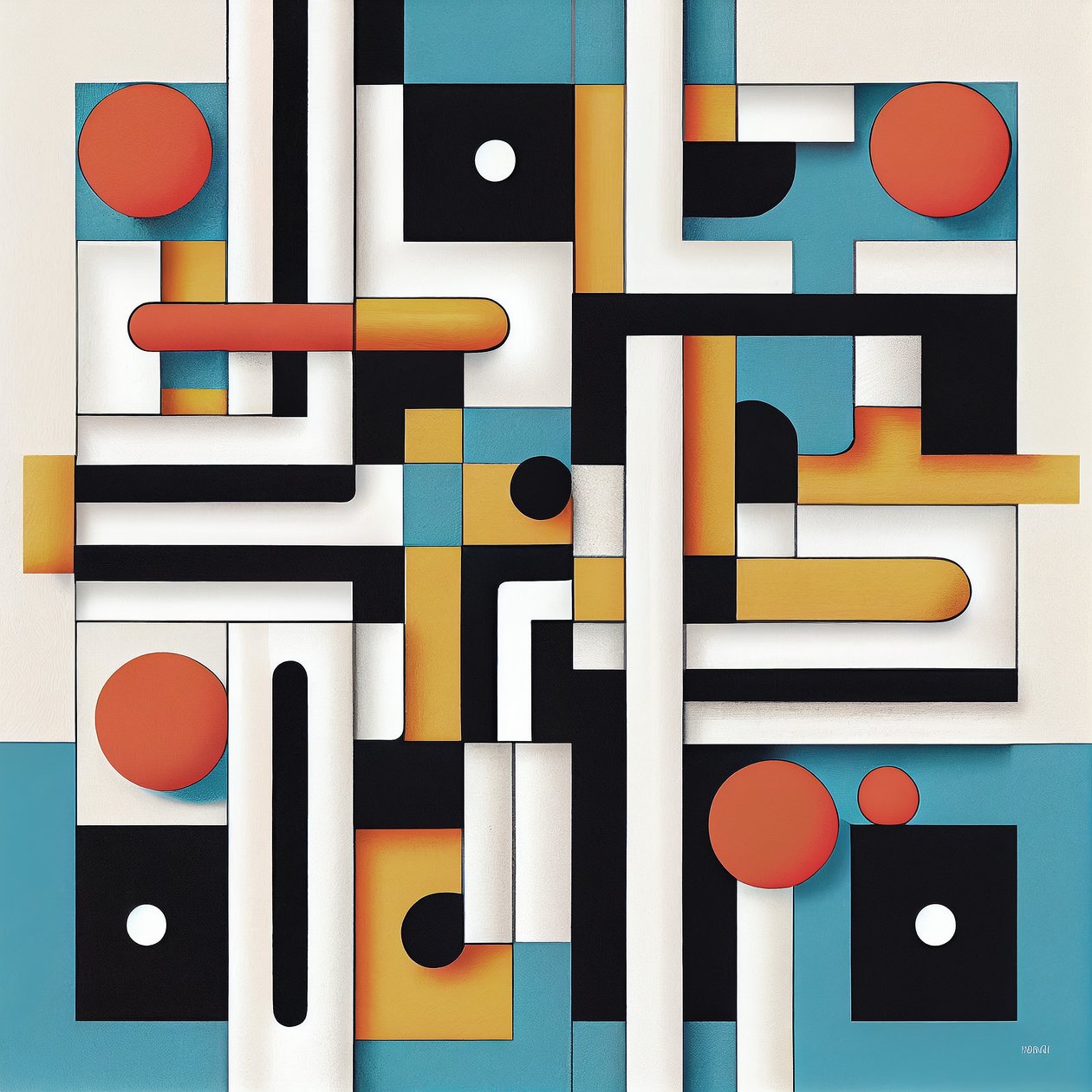 Canvas veggdekor i en minimalistisk og postmoderne interiørstil av F. Abderrahim