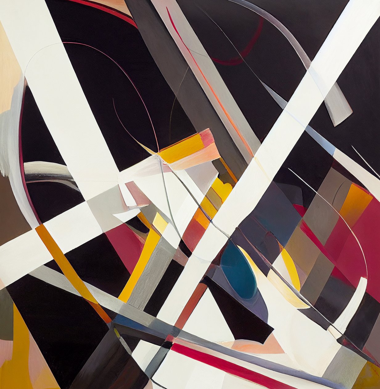 Moderne abstrakt surrealismemaleri, veggkunsttrykk av F. Abderrahim