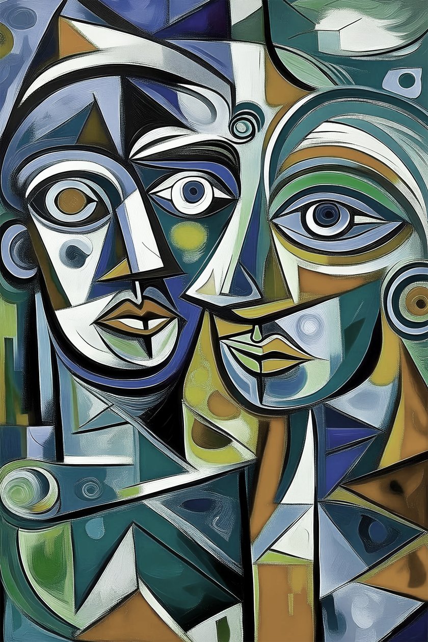 Figurativt portrett, moderne ekspressivt maleri, veggdekor kunsttrykk av F. Abderrahim