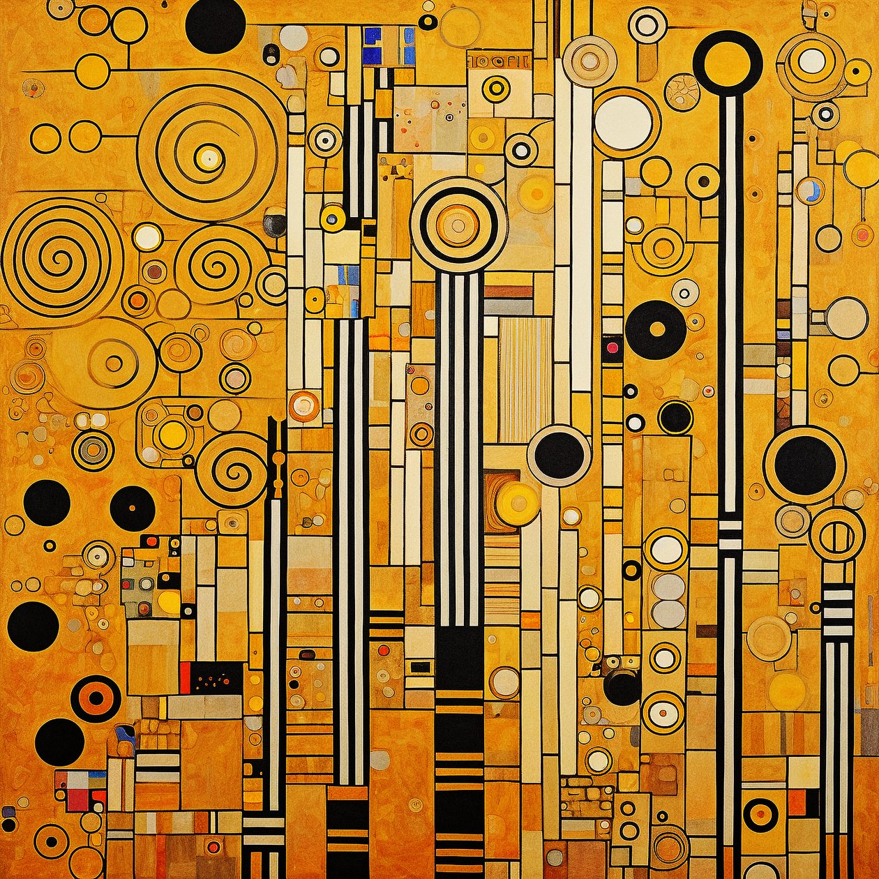 Minimalistiske klimtmønstre moderne rominnredning, veggkunst | Lerretstrykk av F. Abderrahim