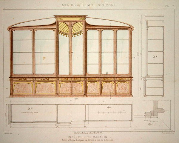 Design for et butikkutstillingsskap, illustrasjon fra 