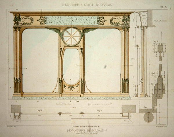 Design for en butikkfront, illustrasjon fra 