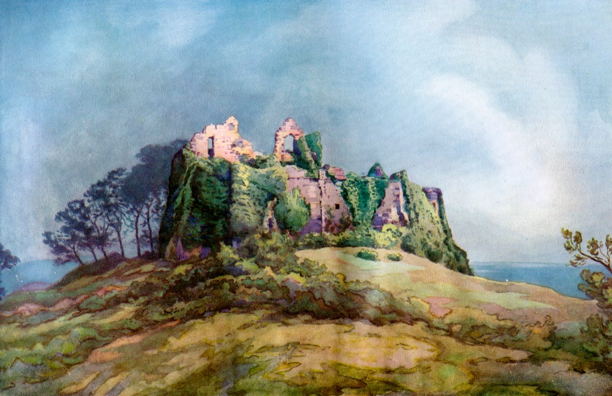 Oystermouth Castle, nær Swansea, Wales, 1924-1926. av F. C. Varley