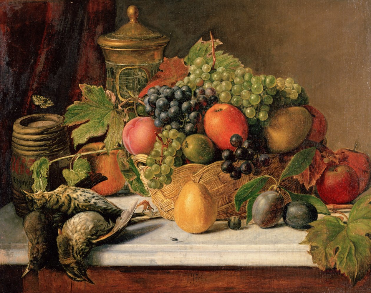Stilleben, 1800-tallet av F. Heine