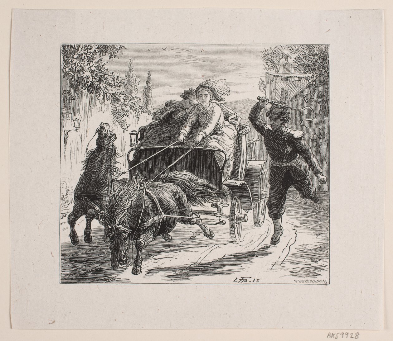 Illustrasjon til Bjørnstjerne Bjørnson "En skisse fra Italia" av F. Hendriksen