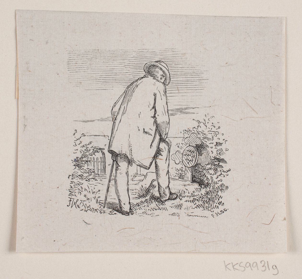 Illustrasjon til "De siste timene", dikt av H. J. Greensteen av F. Hendriksen