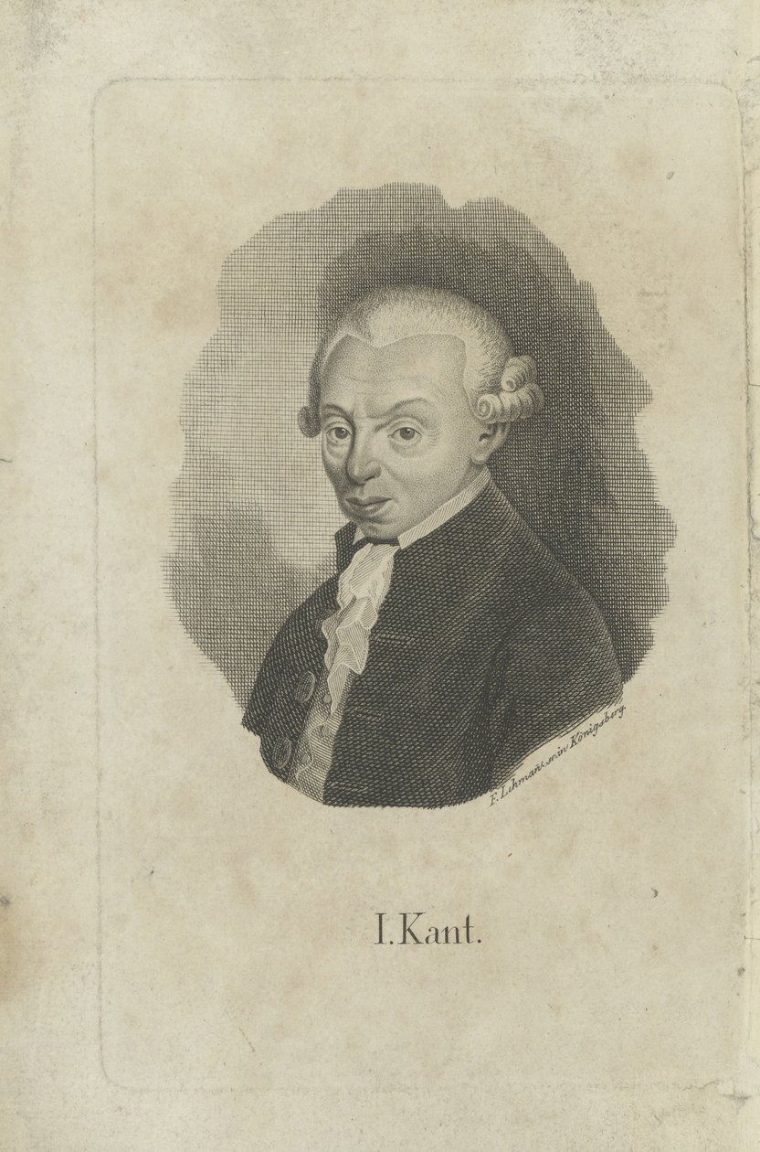 Portrett av Immanuel Kant 1724-1804, ca 1820. av F. L. Lehmann
