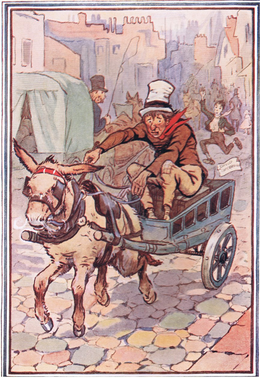 David løp etter ham så fort han kunne, illustrasjon fra David Copperfield, 1914 av F. M. B. Blaikie