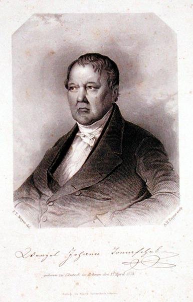 Portrett av Wenzel Johann Tomaschek (1774-1850) gravert av Albert Henry Payne (1812-1902) (gravering) av F. T. (after) Mayer