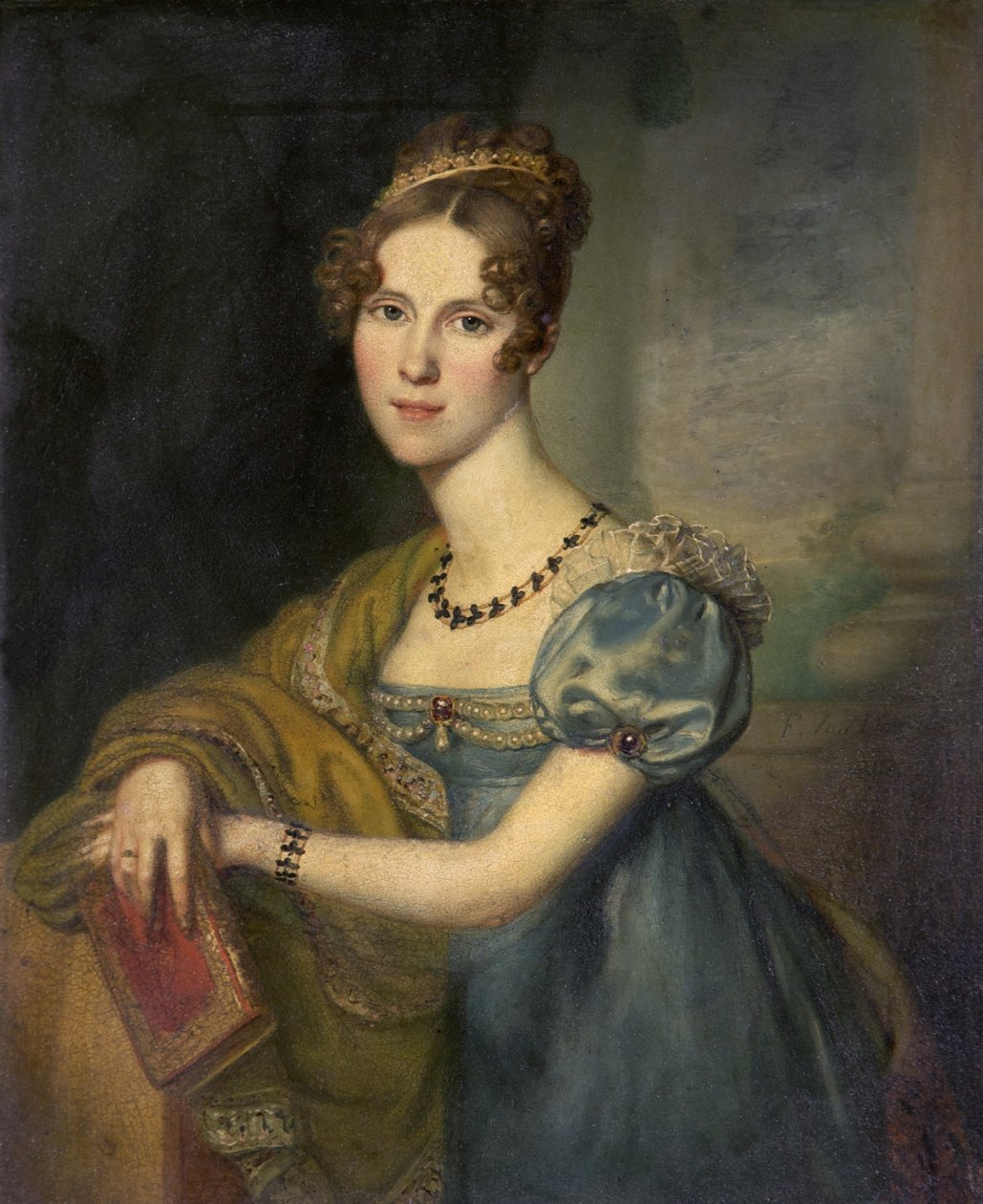 Henrietta Fane, grevinne de Salis (olje på kobber) av F. Van Donne
