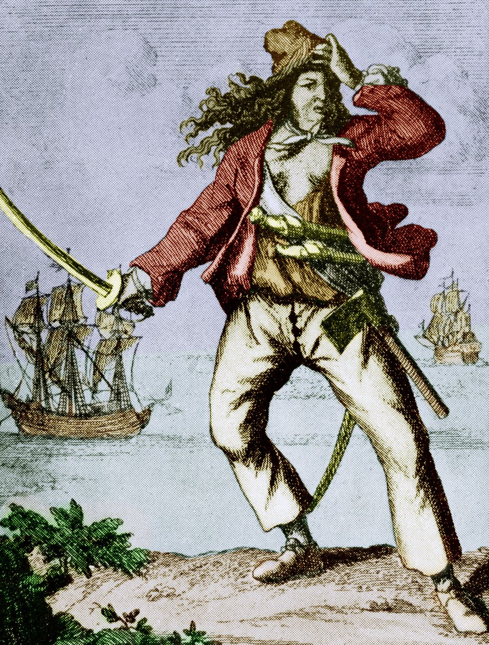 Mary Read (1690-1720) engelsk kvinne pirat (gravering) av F. Wentworth