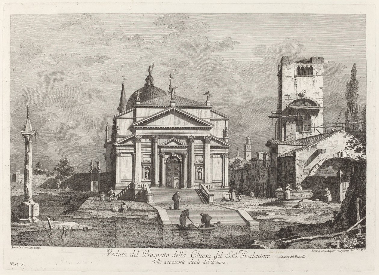 Visning av prospektet til Church of SS. Forløser av Fabio Berardi after Canaletto