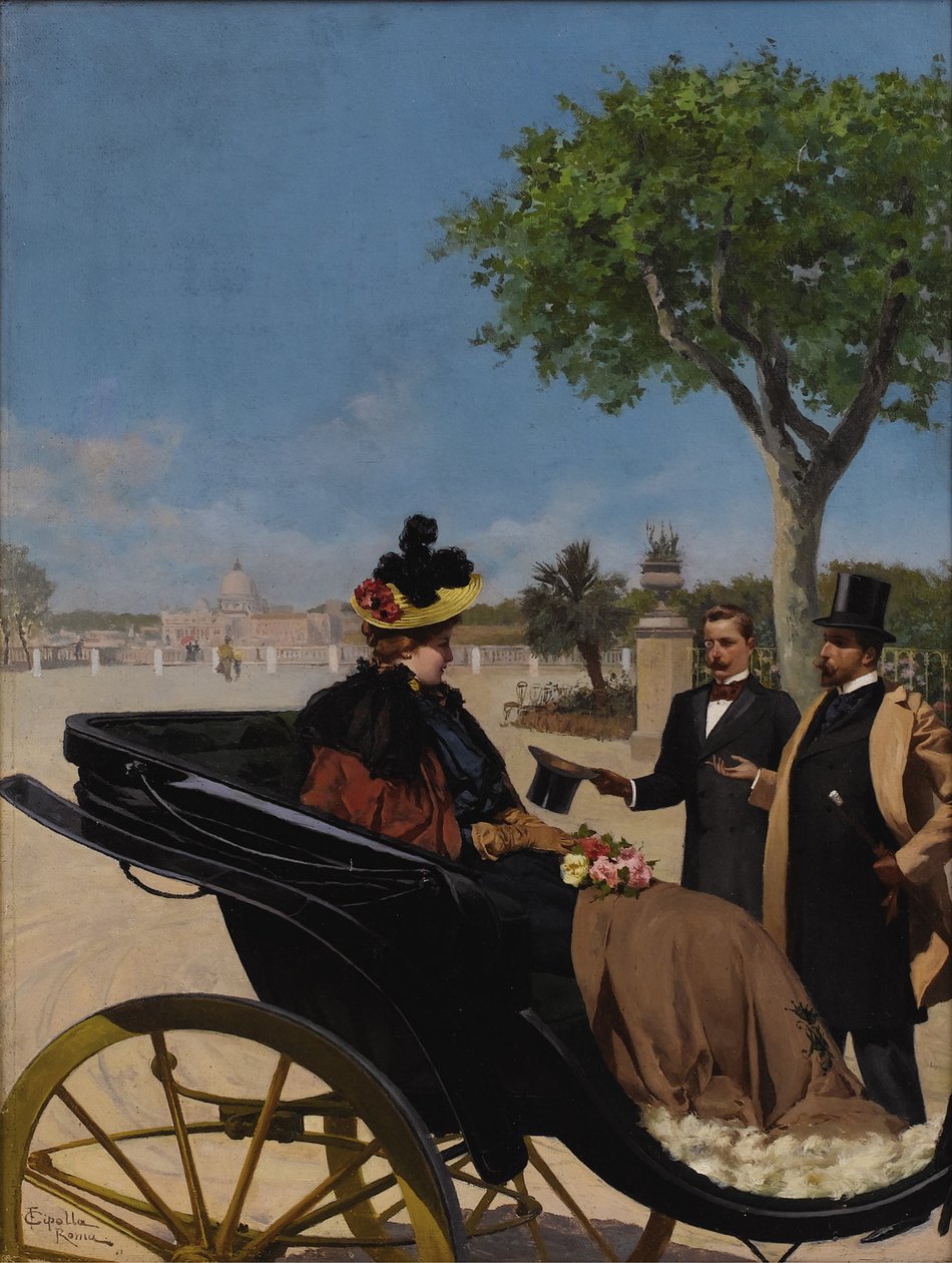 Ankomst til Villa Borghese, 1878. av Fabio Cipolla