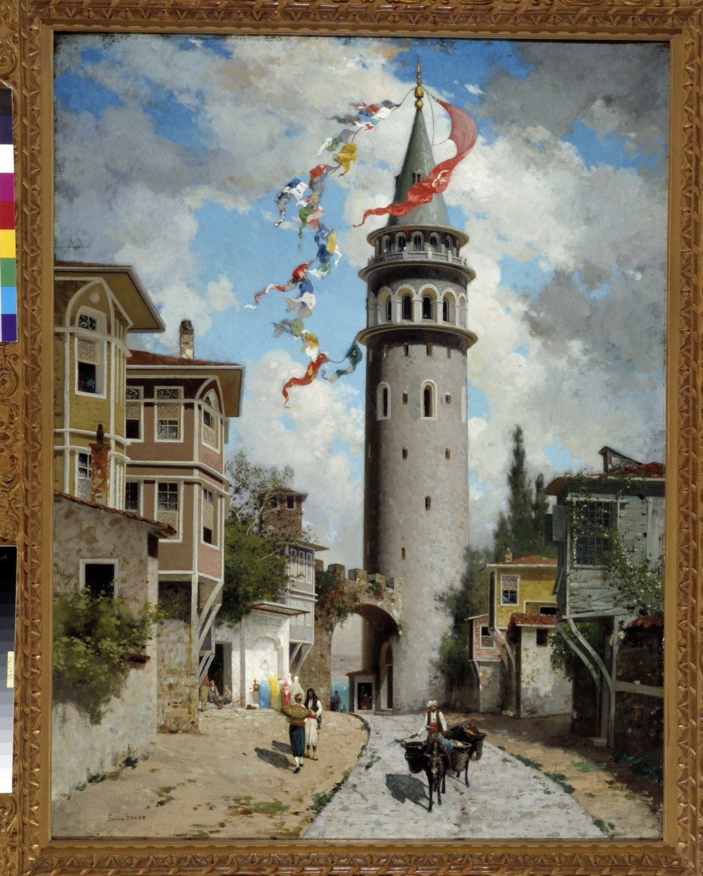 Utsikt over Galata-tårnet i Konstantinopel. Maleri av Fabius Brest (1823-1900). Obligatorisk omtale: Collection fondation regards de Provence, Marseille av Fabius Brest