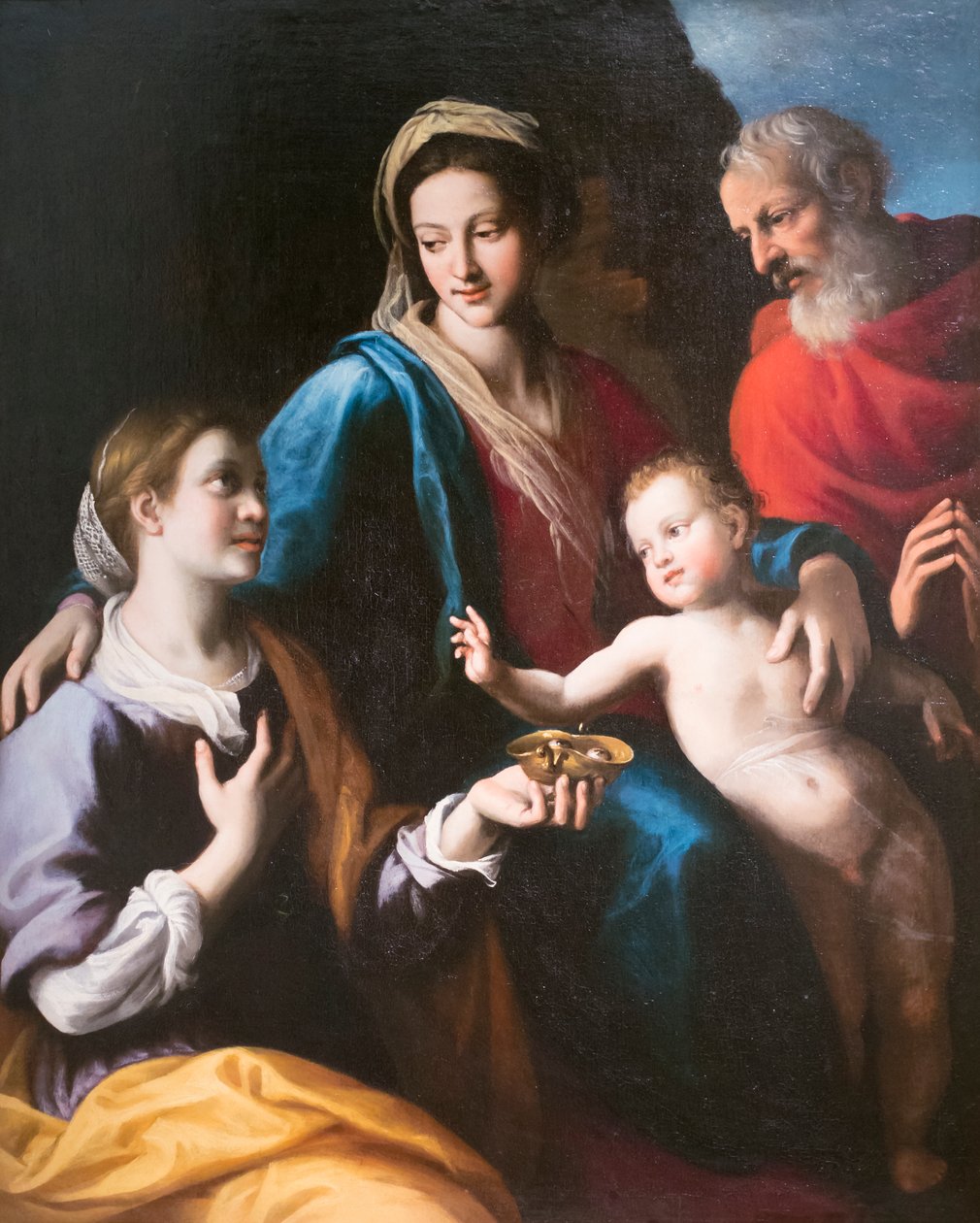 Madonna med barn, Saint Joseph og Saint Lucia av Fabrizio Santafede