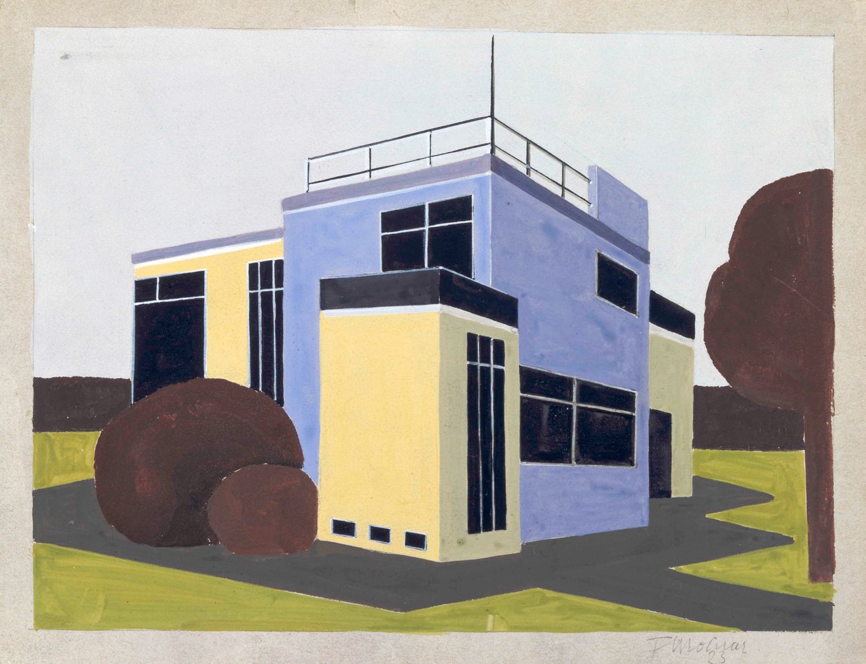 Design for enebolig, 1923. av Farkas Molnar