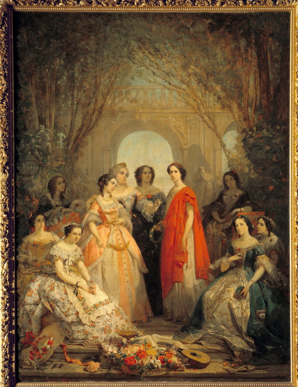 The Ladies Societarians of Comedie Francaise i deres rolle av Faustin Besson