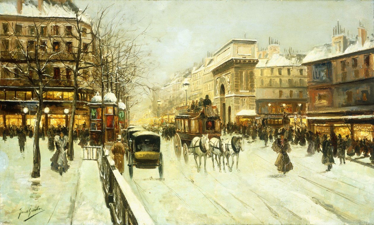 Paris Street Scene (olje på lerret) av Fausto Giusto