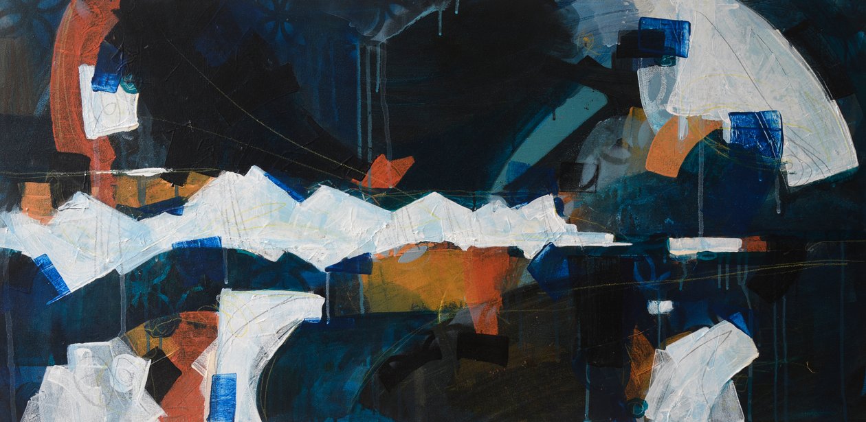 Å, de klippene, 2018 (akryl på lerret) av Faye Bridgwater