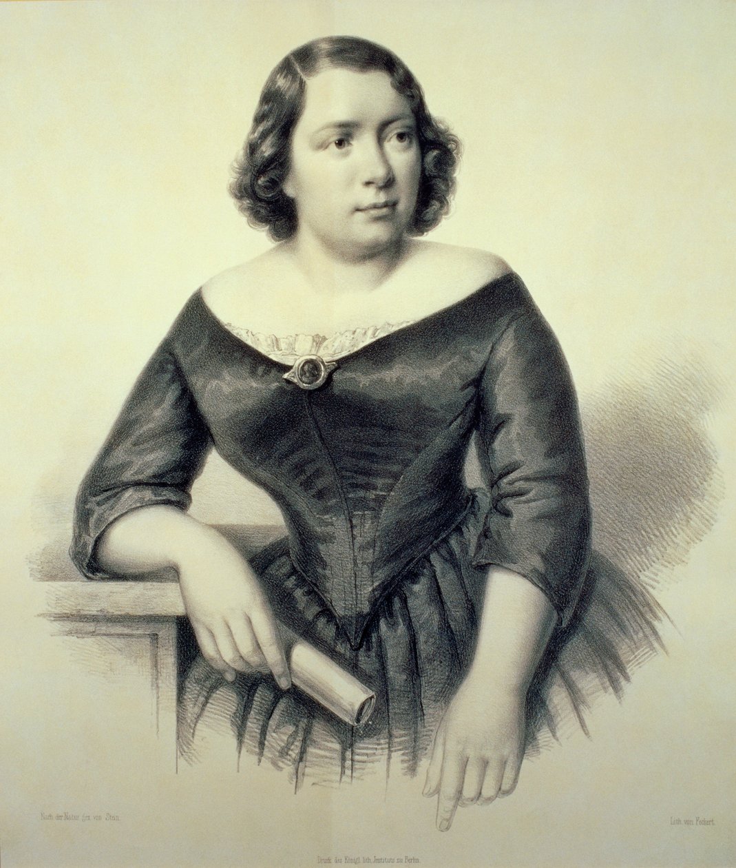 Maria Alboni - portrett av den italienske kontraltoen, 6. mars 1823 - 23. juni 1894 av Feckert Feckert