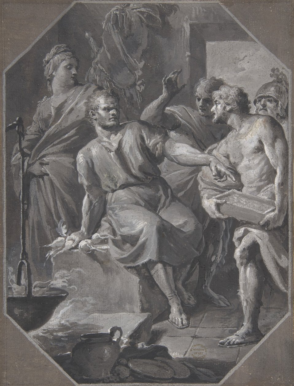 Manius Curius Dentatus nekter gavene til de samnittiske ambassadørene, 1732-92. av Fedele Fischetti