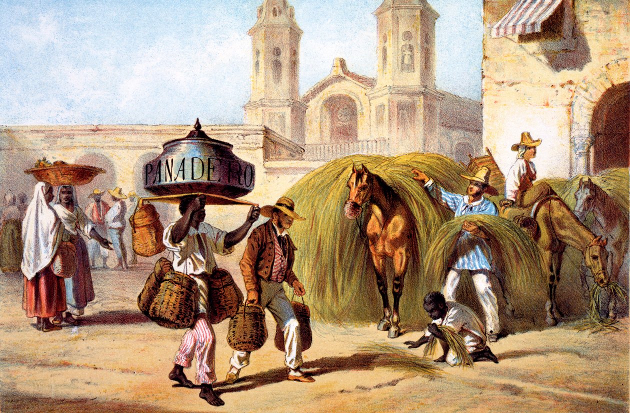 Bakeren og halmselgeren, 1840 av Federico Mialhe