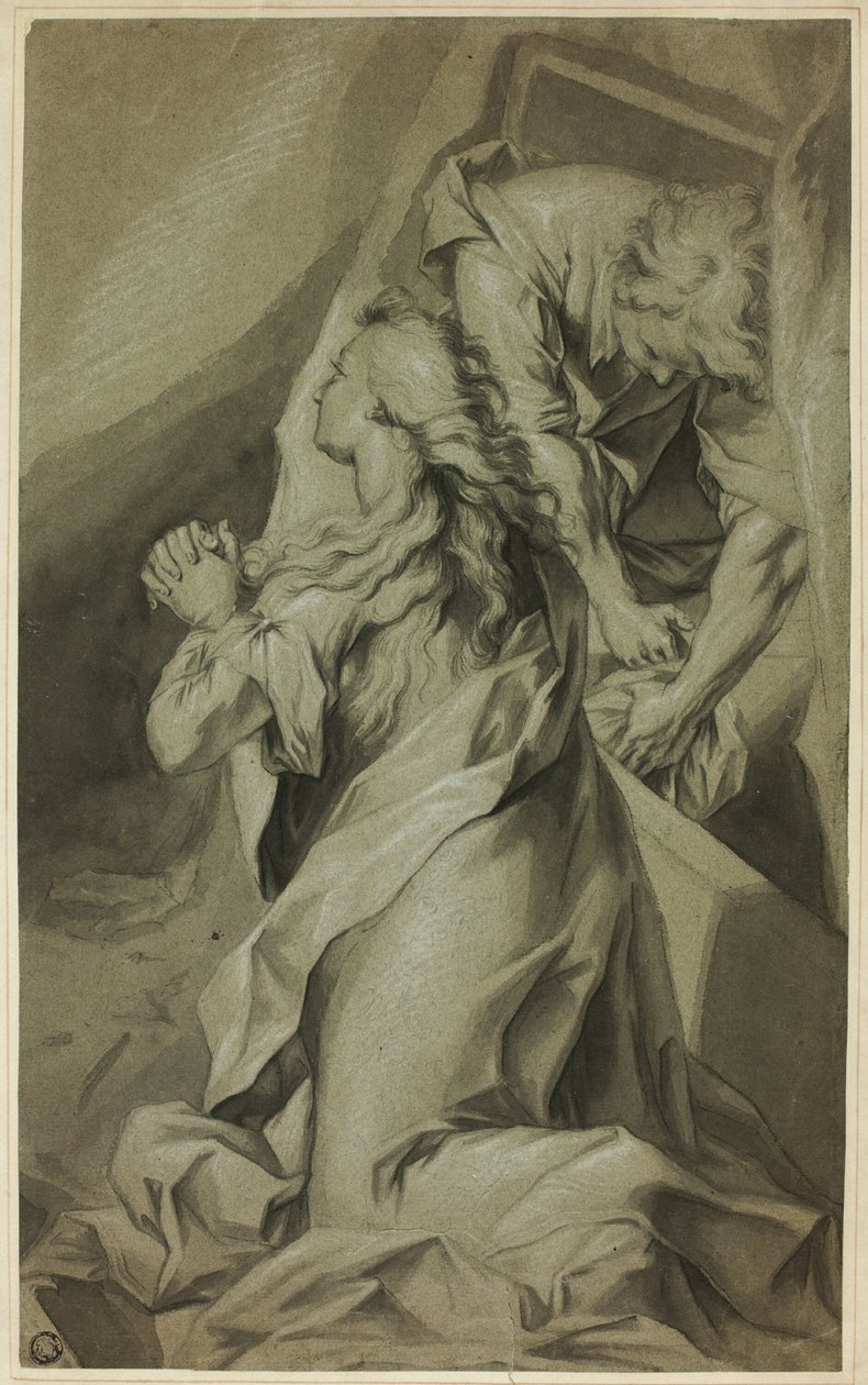 Knelende Magdalene og gravbetjent av Federico Barocci