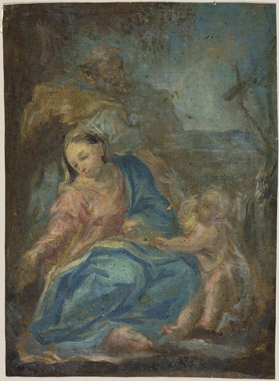 Hvil på flukten til Egypt (recto); Madonna av rosenkransen (verso) av Federico Barocci