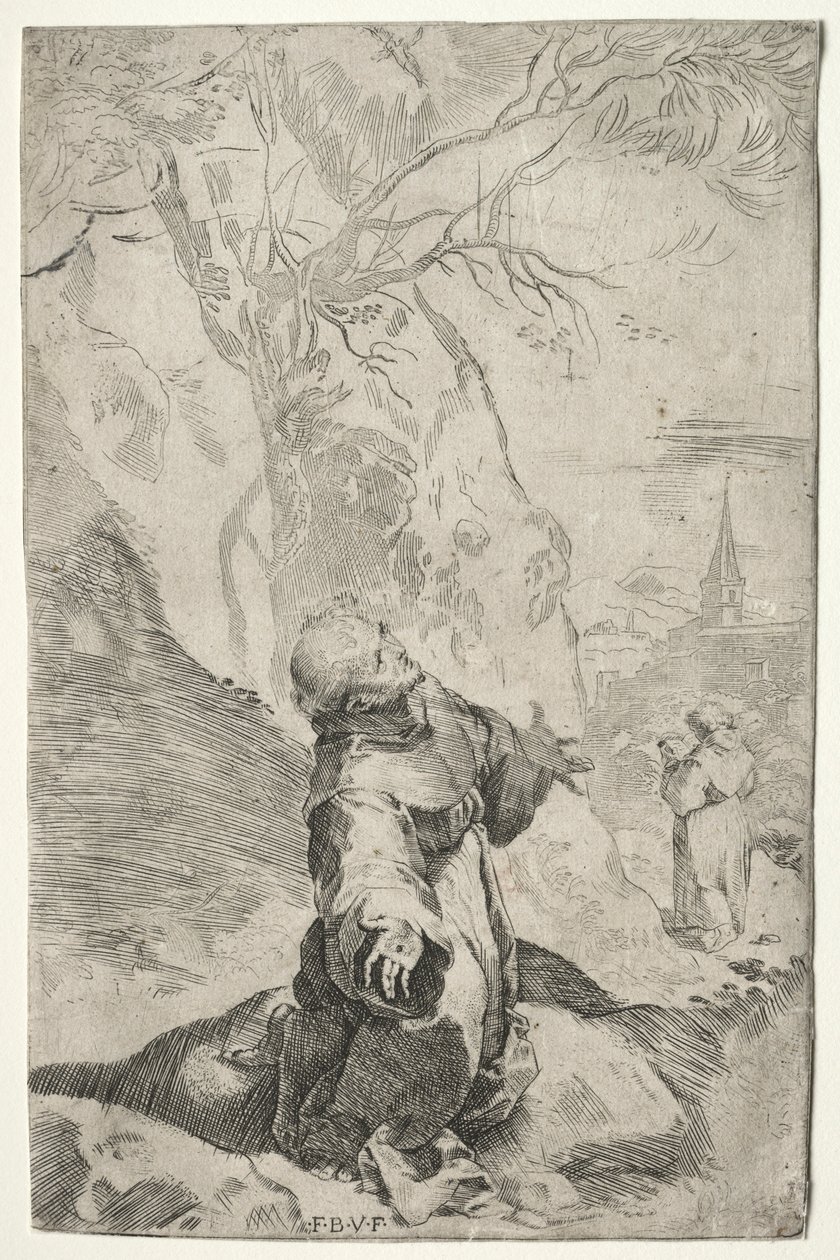 St. Francis mottar Stigmata. av Federico Barocci