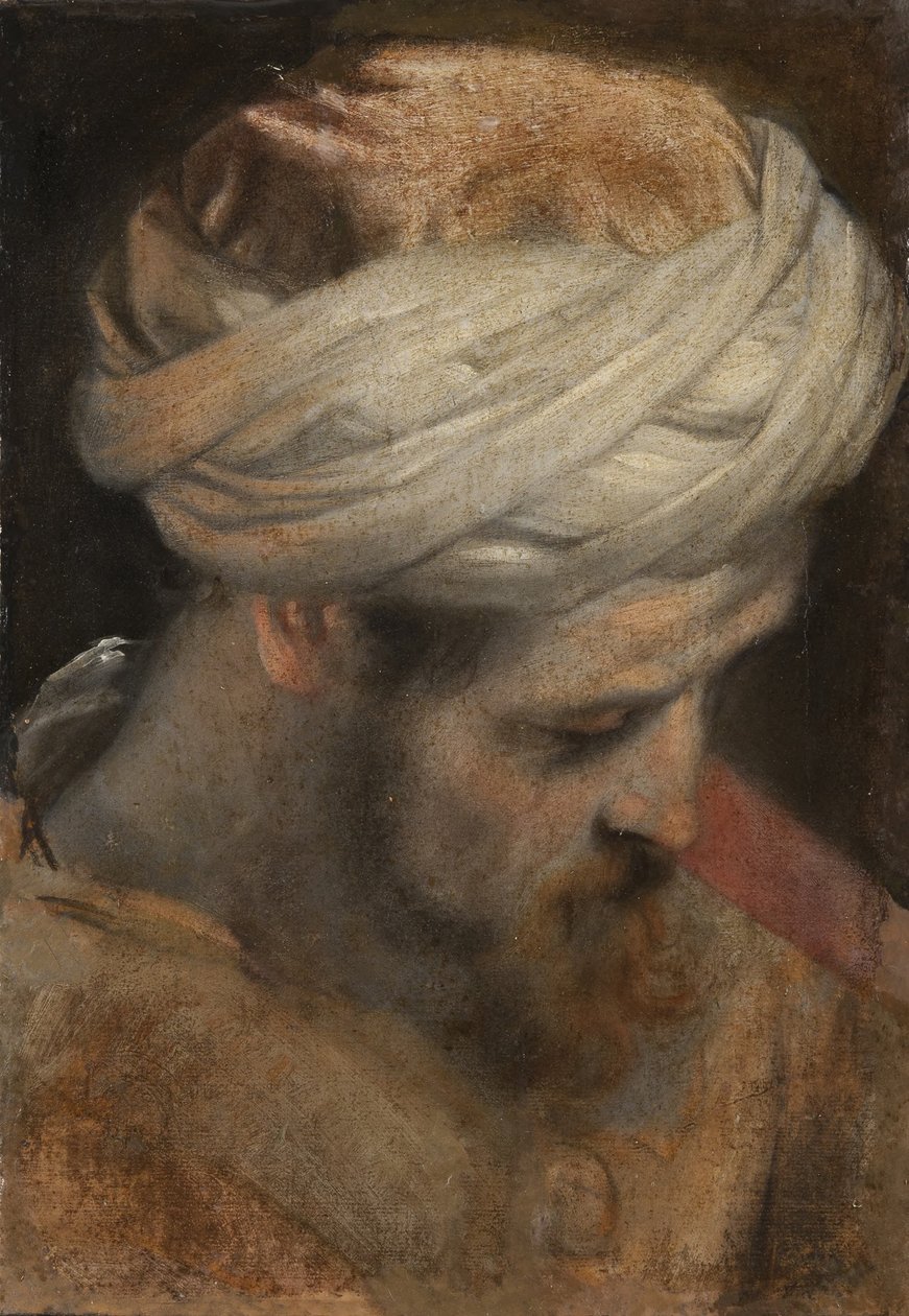 En prests hode, studie til Omskjærelsen av Federico Barocci