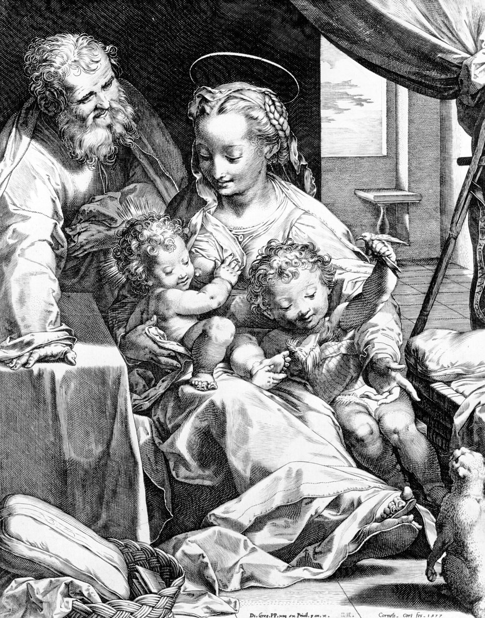 Den hellige familie, gravert av Cornelis Cort, 1577 av Federico Barocci