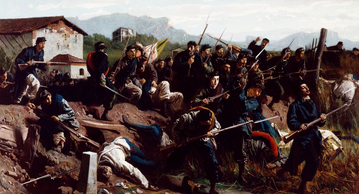 Slaget ved Varese, ca. 1862 (olje på lerret) av Federico Faruffini