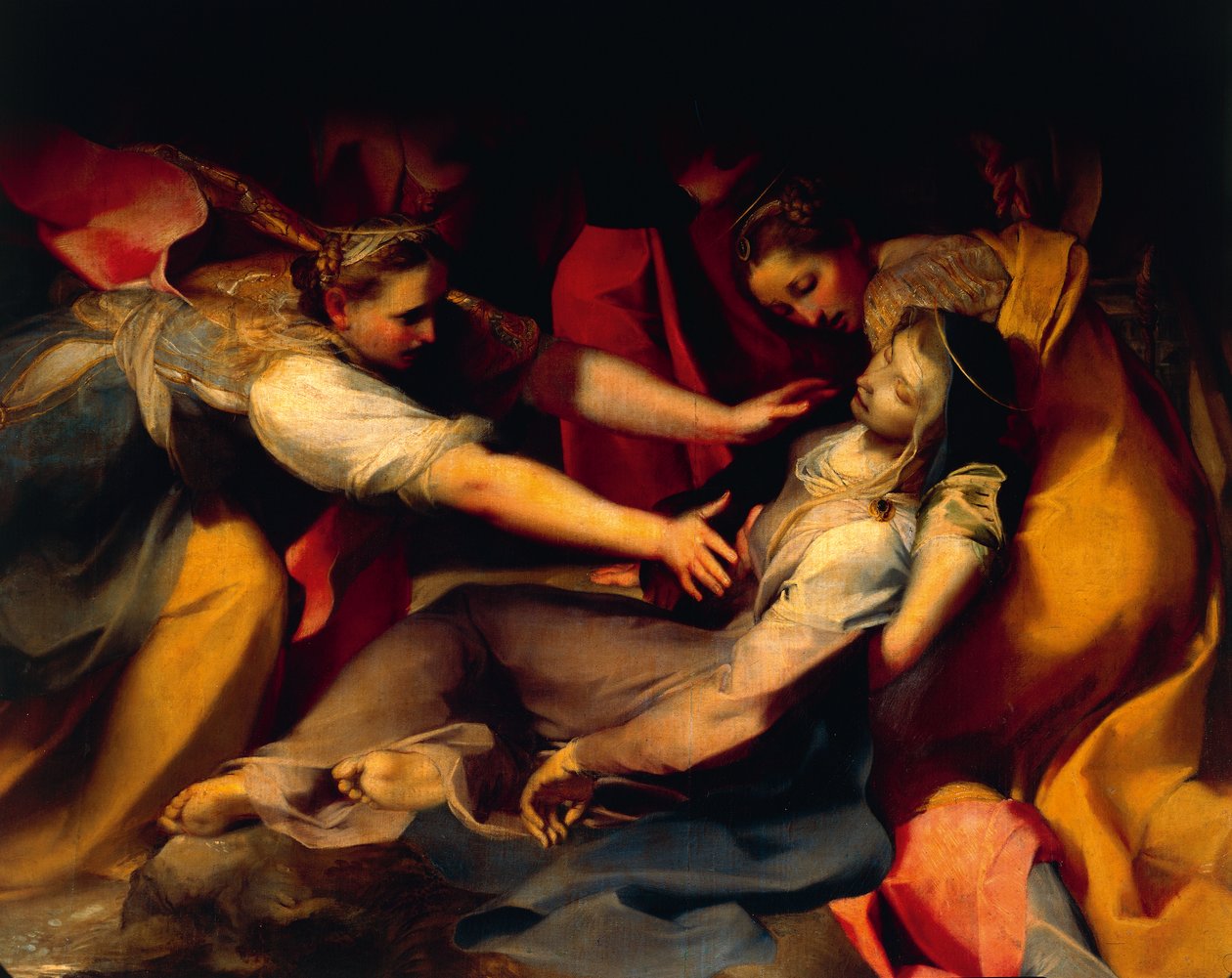 Jomfruens besvimelse, detalj fra 'Korsavsetningen' av Federico Fiori Barocci or Baroccio