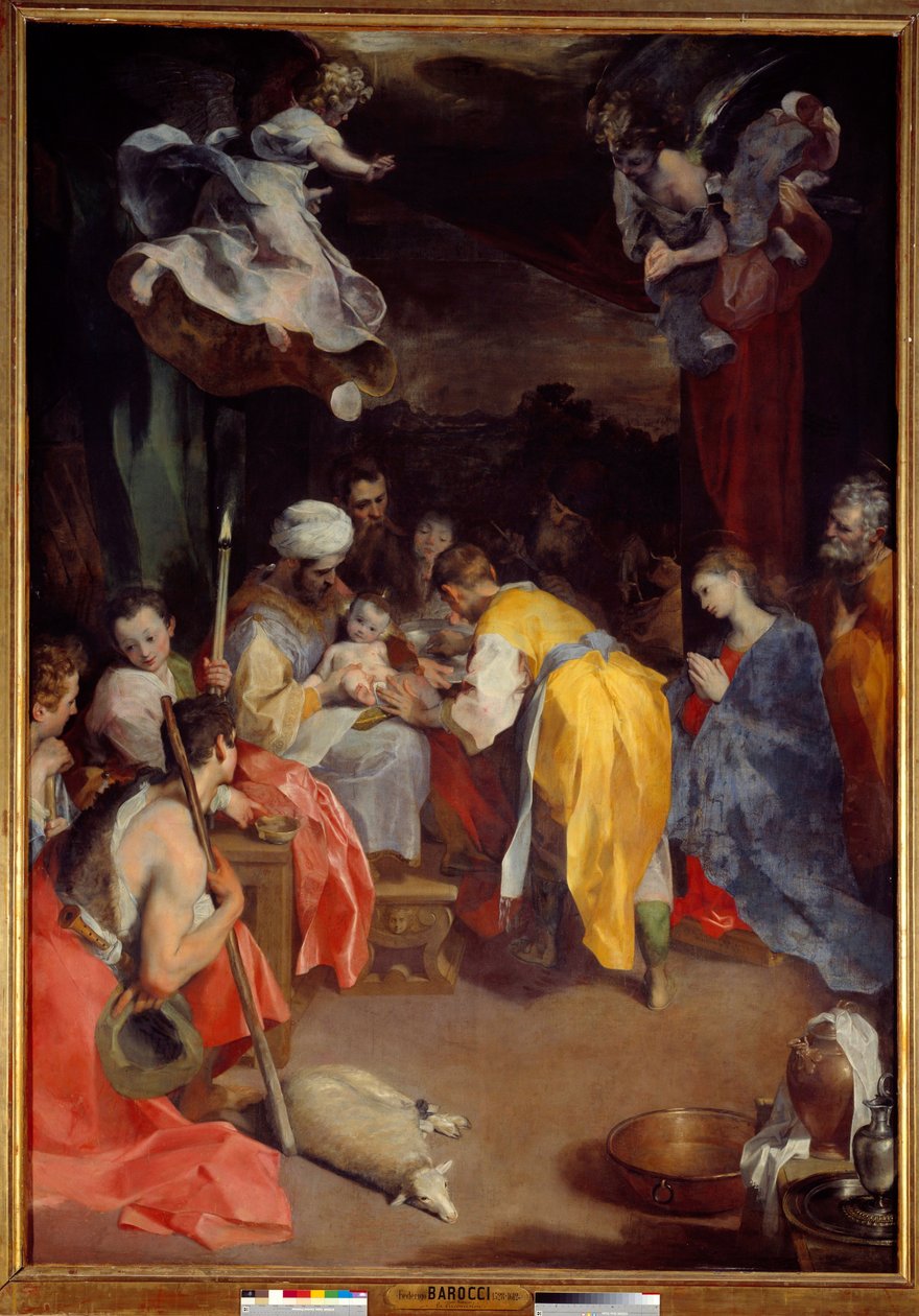 The Circumcision of Jesus Maleri av Federico Barocci (1526/35-1612) kjent som Le Baroche Dim. 3,5x2,5 m av Federico Fiori Barocci or Baroccio