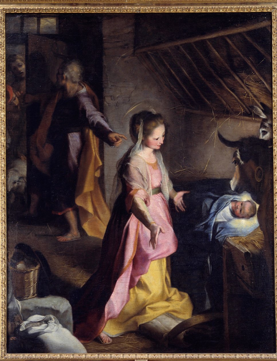 Fødselsmaleriet av Federico Barocci kalt The Baroque eller Il Baroccio (1528-1612) av Federico Fiori Barocci or Baroccio