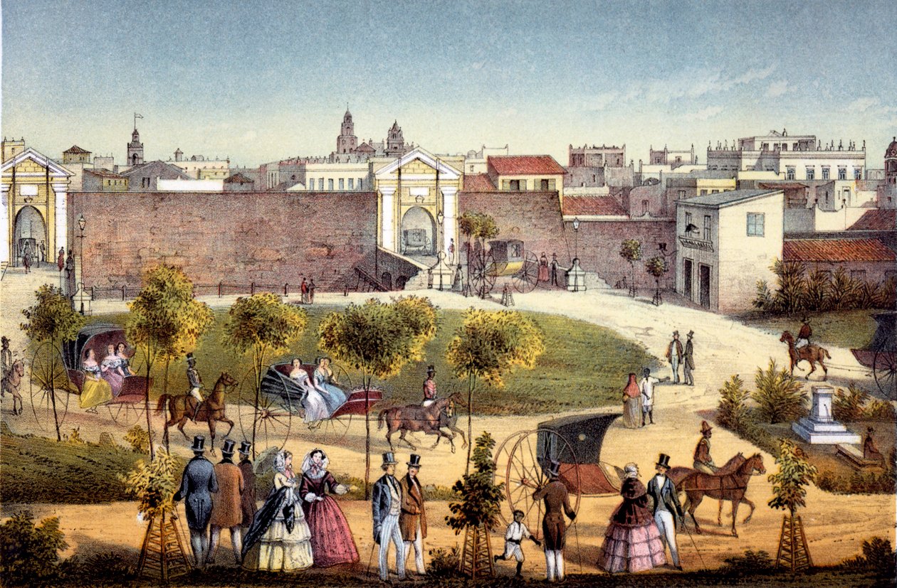 Portene til Monseratte, Havana, Cuba, 1840 av Federico Mialhe
