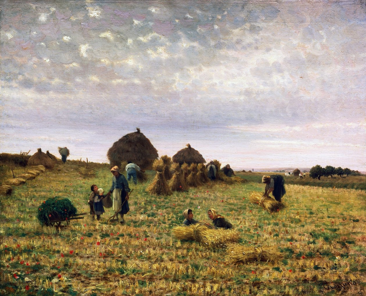 Harvest, maleri av Federico Rossano (1835-1912), olje på lerret, 65x80 cm av Federico Rossano