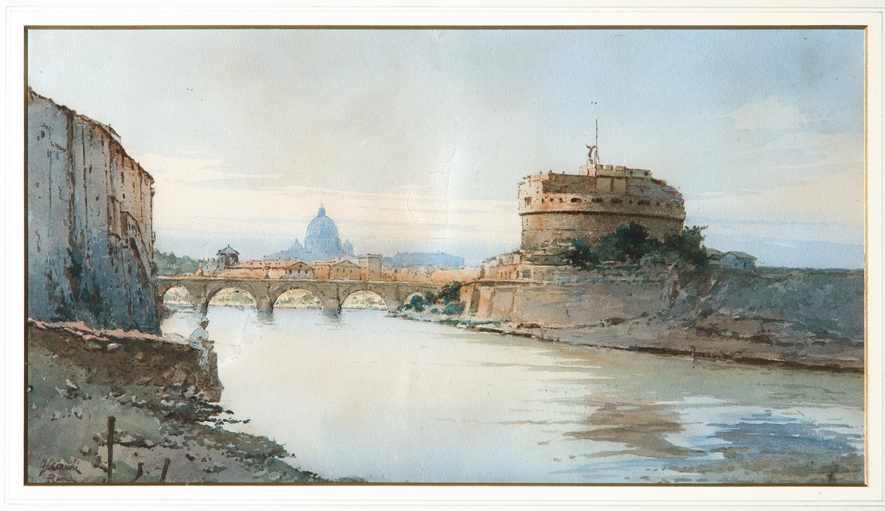 Castle S. Angelo (akvarell) av Federico Schianchi