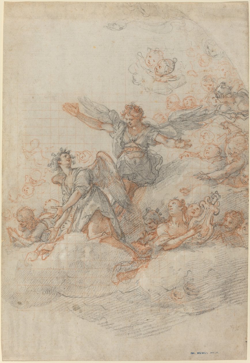 Engler og Putti i skyene av Federico Zuccaro